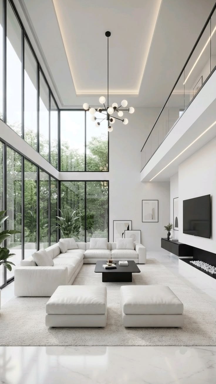 Luxury Modern Double Height Living Room ✨
